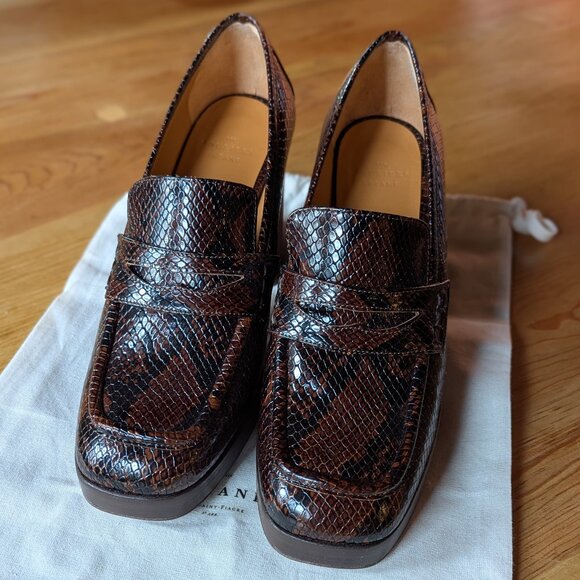 Jessie Loafers - Brown Python Print - Picture 2 of 7